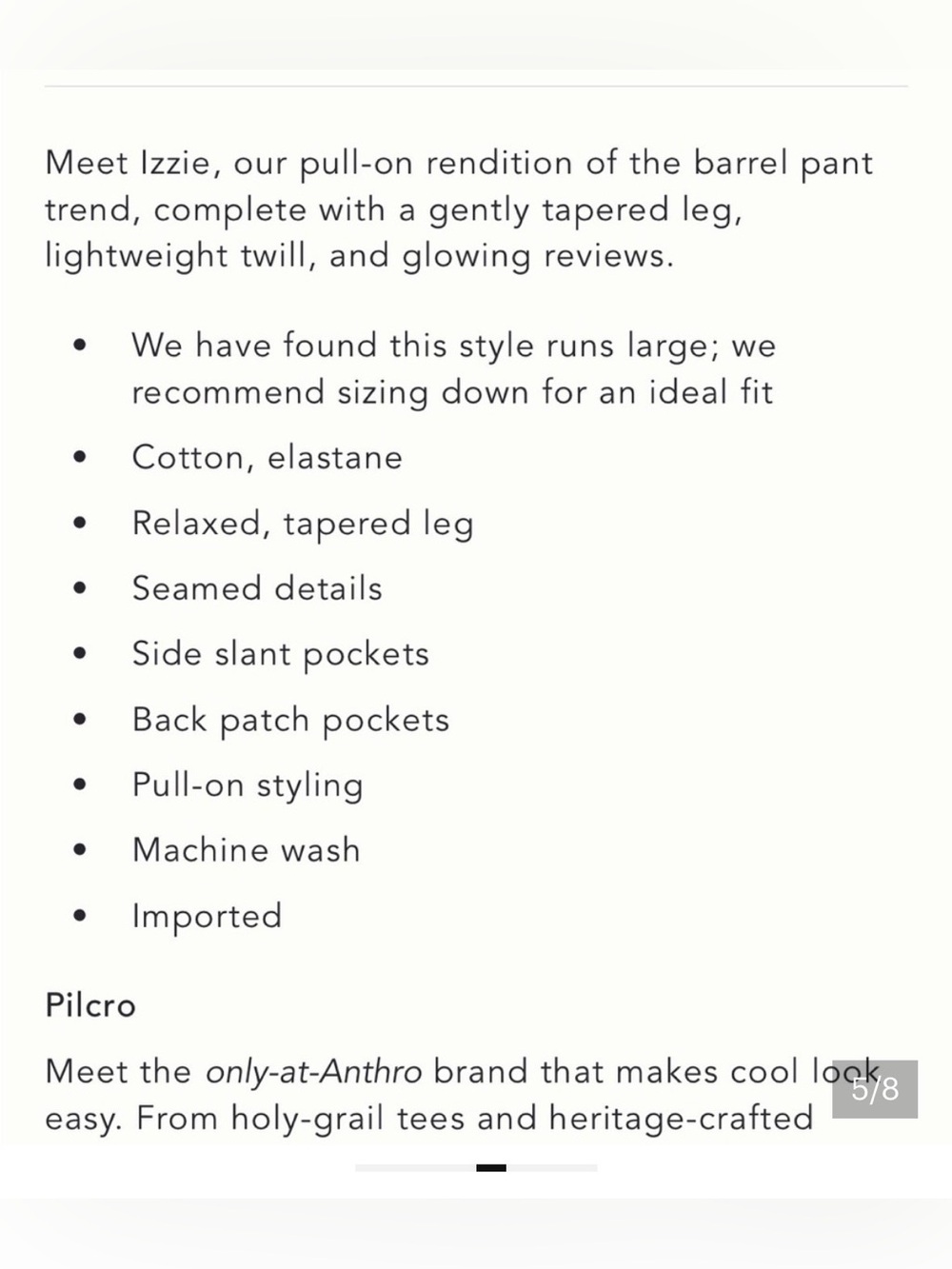 Pilcro Light Purple/Lavender Elastic Waist Pants - Picture 8 of 11